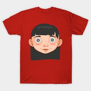 Tiesiaplaukė mergaitė T-Shirt